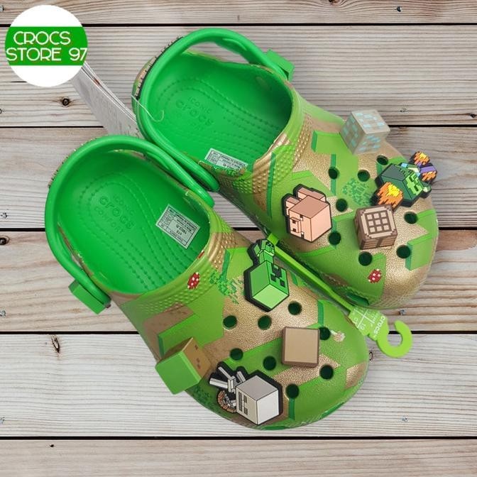 Sepatu Sandal Anak Crocs Minecraft / Sandal Crocs Anak Minecraft Clog