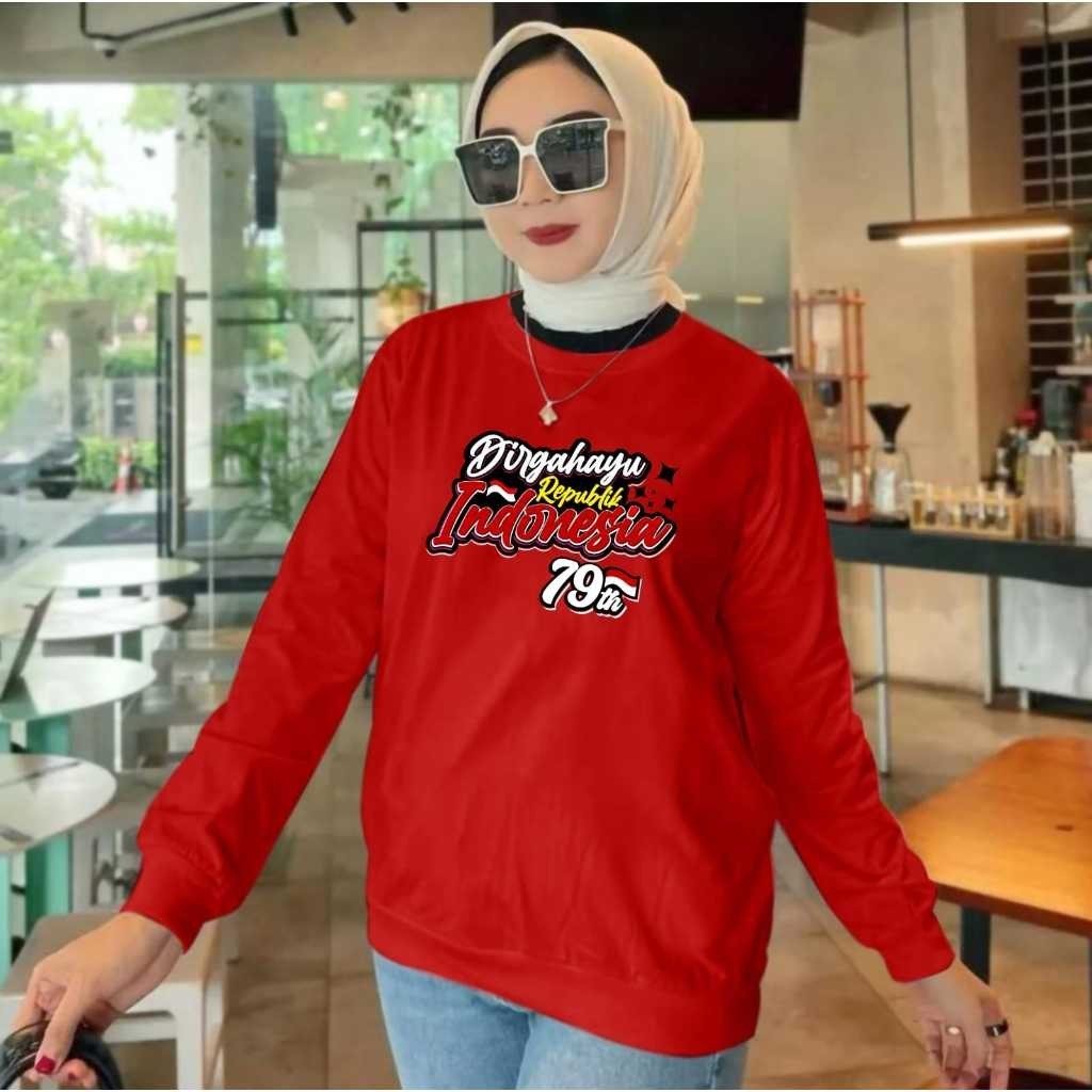 Kaos Merah Putih 17Agustus 2024 Dewasa Tshirts Dirgahayu Hut Ri Pria Bju Garuda Keren Atasan Indones