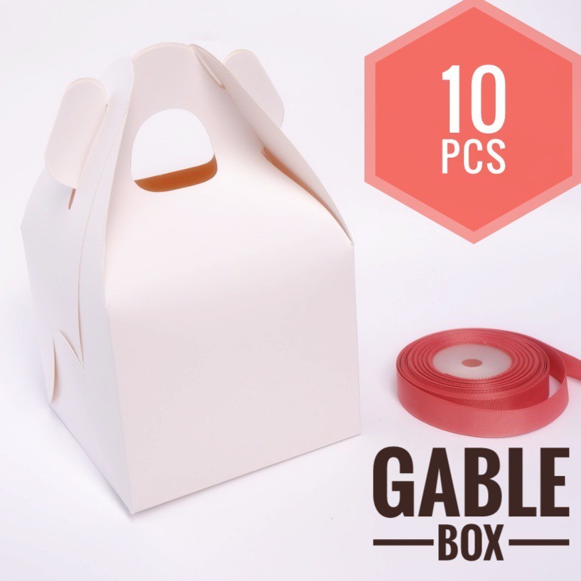 

[HARGA 10PCS] Gable box jinjing dus kotak kue 14.5x14.5x23 cm snack box hampers box pudding dus dessert premium kotak hampers packaging