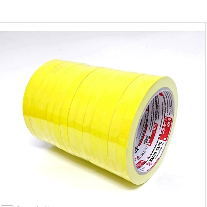 

(14 Pcs) Nachi Bakery Tape Hard Pvc Tape 9 Mm X 50 Yard Kuning