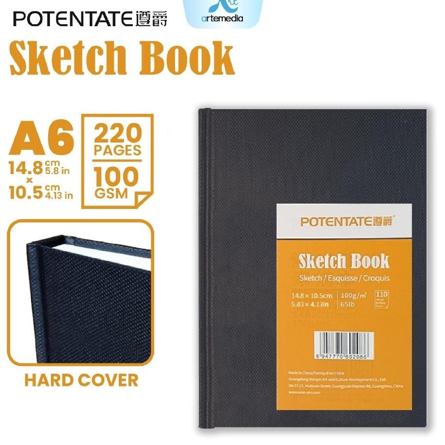 

Potentate Sketchbook A6 Hard Cover Stitch Bound Buku Sketsa