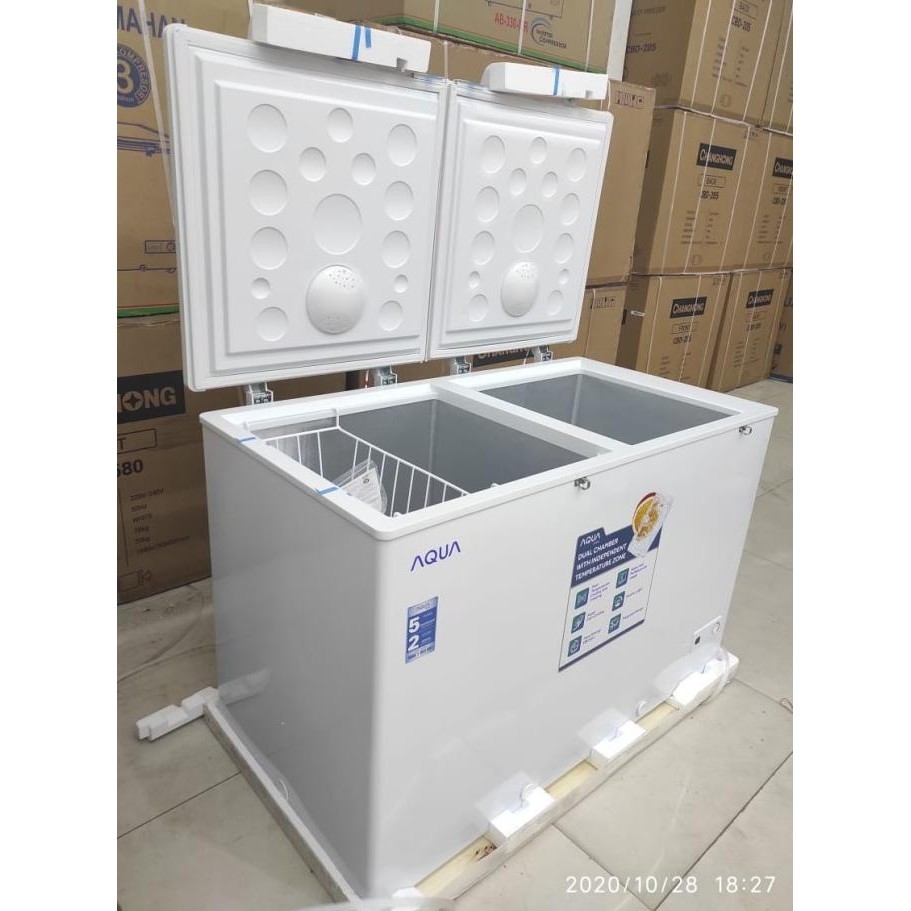 [Best Quality] Aqua Aqf 385 Dc Chest Freezer Box 365 L Lemari Pembeku 365 Liter