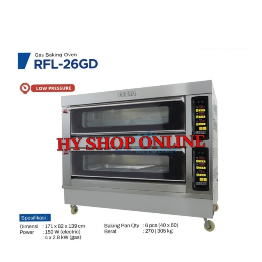 GETRA RFL 26GD OVEN 2 DECK 6 TRAY