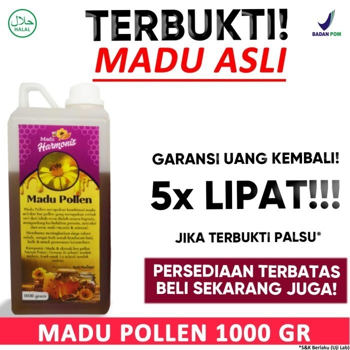 

Ready Harmonis Madu Bee Pollen 1Kg 1000Gr ASLI By Indokuliner