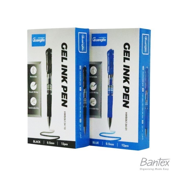 

Ready GuangBo Gel Ink Pen Pulpen Cair Pena Gel Hitam/Biru 0.5mm (1 Pack)
