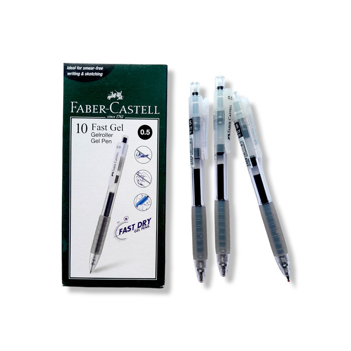 

Ready Faber Castell Gel Pen Fast DRY 0.5mm - [ LUSIN ]