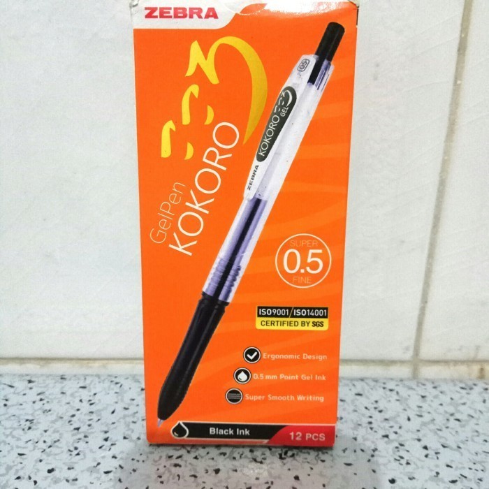 

Ready Pulpen zebra kokoro gel black 0.5 hitam (isi 12)
