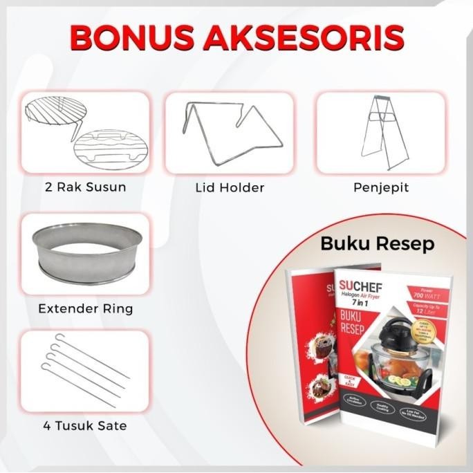[New] Suchef Halogen Air Fryer Oven 7 In 1 Multifungsi