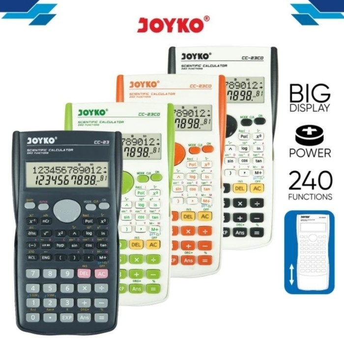 

Ready Scientific Calculator / Kalkulator Ilmiah JOYKO CC-23 240 Functions