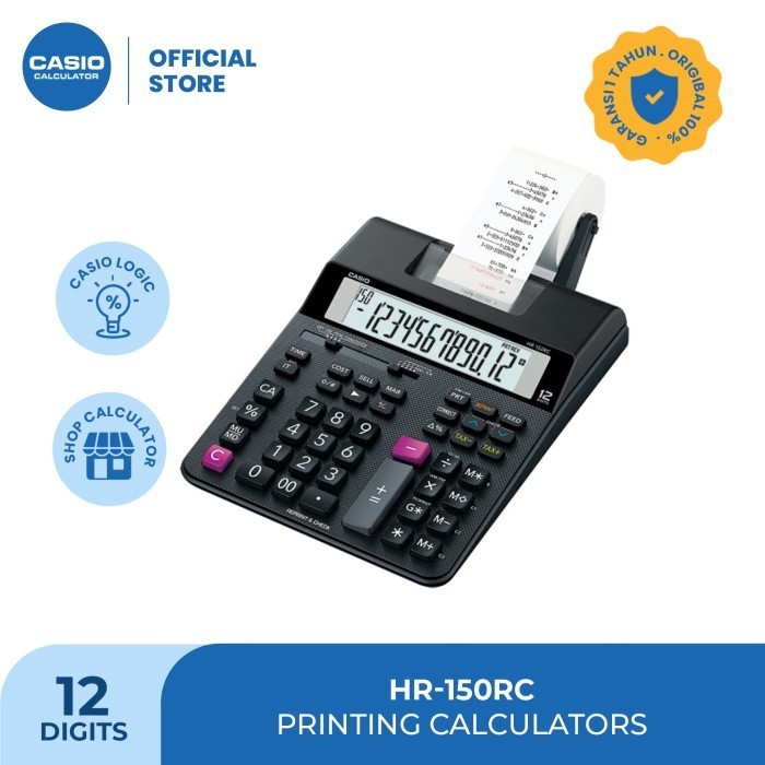 

Ready CASIO HR-150RC - Hitam - Kalkulator Cetak/Kasir - 12 digit