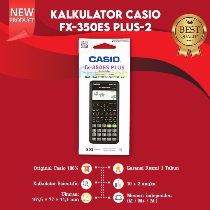 

Ready Kalkulator Scientific Casio FX 350ES PLUS 2 Standar Ilmiah Original