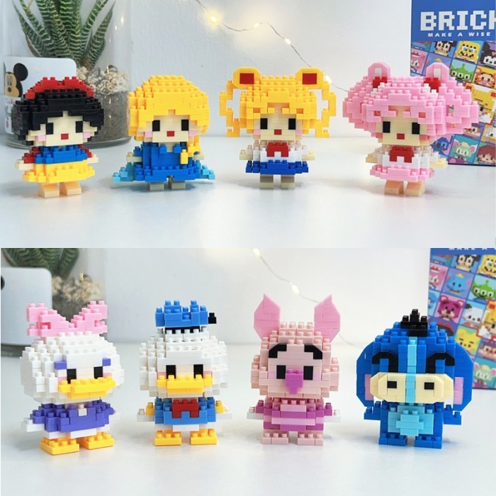 NFr Mainan N Balok Mini Brick 3D Karakter Nano Blok Kuromi Mario Lotso EQ4