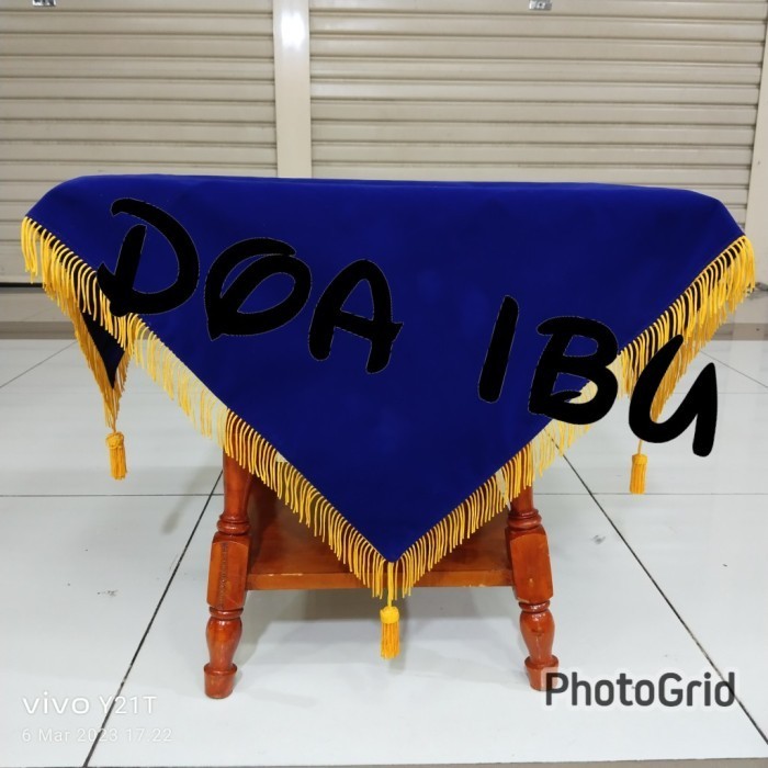 SALE alas baki upacara bendera alas baki paskibra biru benhur rumbai polos