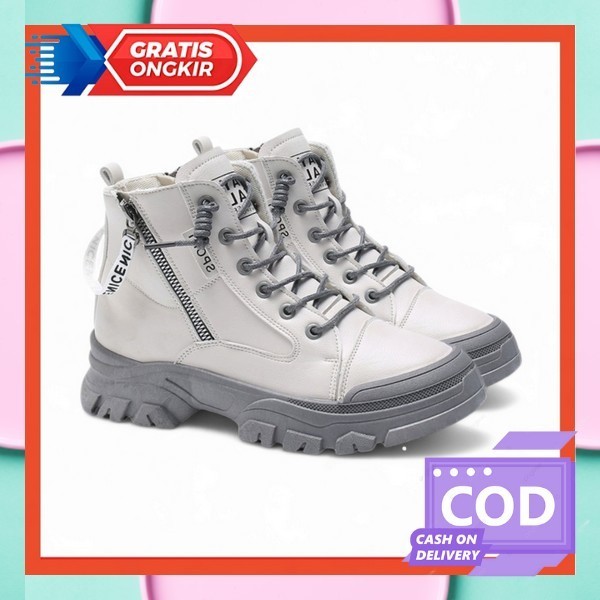 Sepatu Boots High Hak Heels Pesta Fashion Casual Wanita Cewek Murah Sneakers Casual Boot Women Korea