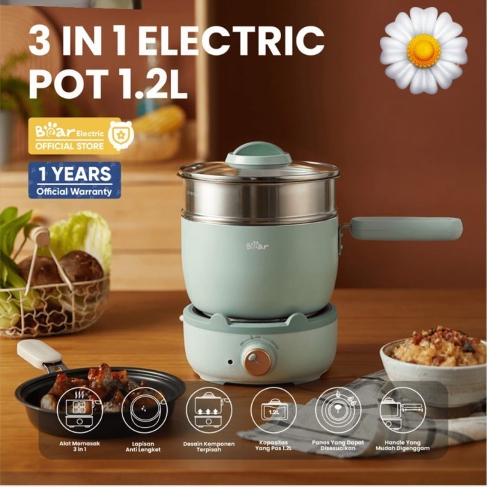 Jual Panci Elektrik Multifungsi Bentuk Bear 3 In 1, Electric Pot 2.5L