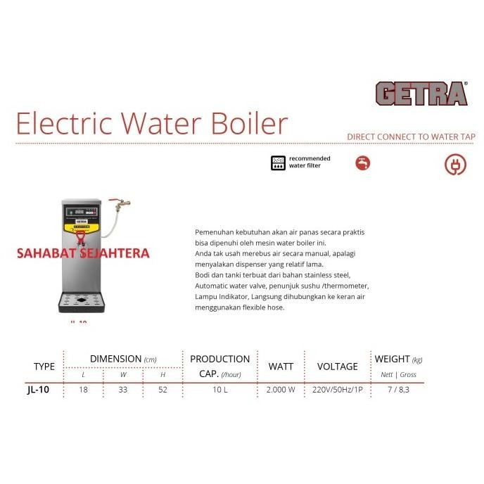 [Promo] Electric Water Boiler/Pemanas Air Getra Tipe Jl-10