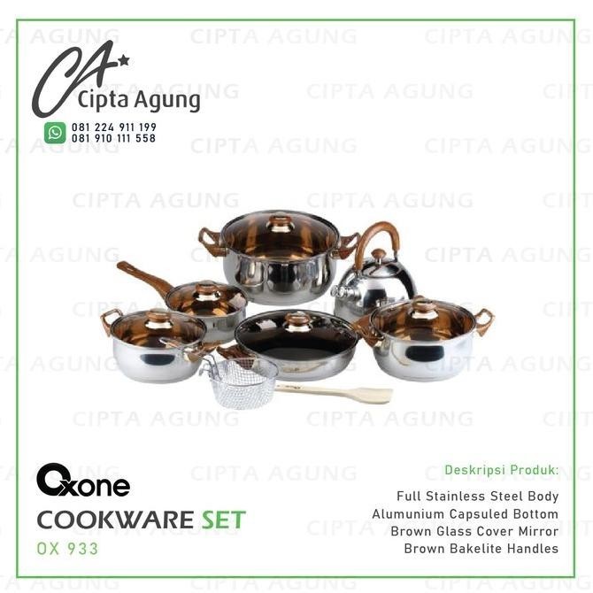 [New] Eco Cookware Set / Panci Set Oxone Stainless Steel Ox-933 Ox933 Ox 933