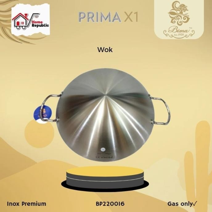 [Ready] Bima Prima X1 Wajan Penggorengan Kuali 32Cm Bp220016 Asian Wok