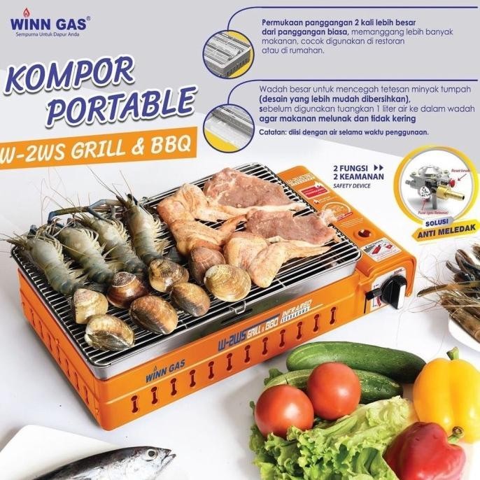 [Baru] Winn Gas Kompor Grill Portable W2Ws 2 / Kompor Portable Grill Bbq