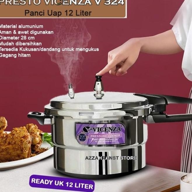[New] Terbaru Original Panci Presto Vicenza Panci Kukus 8 Liter Alumunium