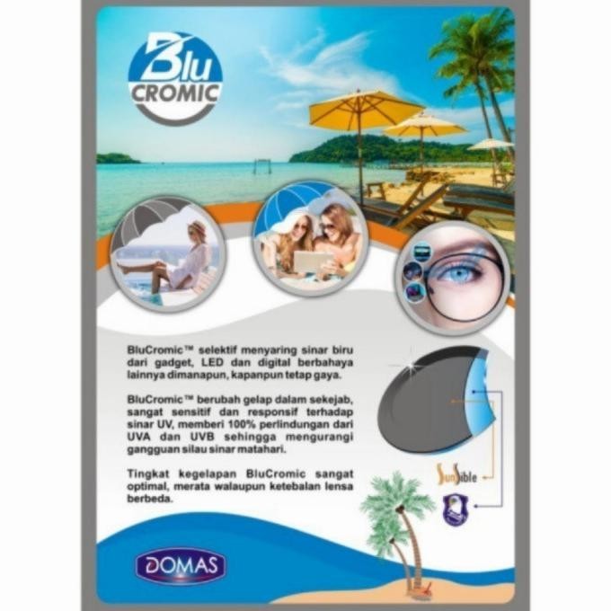 [Ready] Lensa Kacamata Minus Domas Blucromic One-Drive Uv420 Bluegard Coat