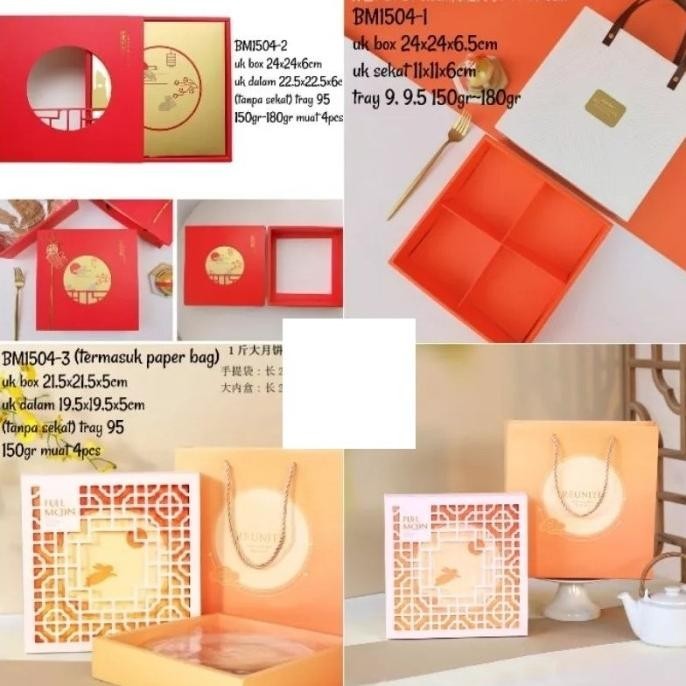

Box Mooncake BM1504 Dus Kotak Kue Bulan Mochi Pia Puding 150gr