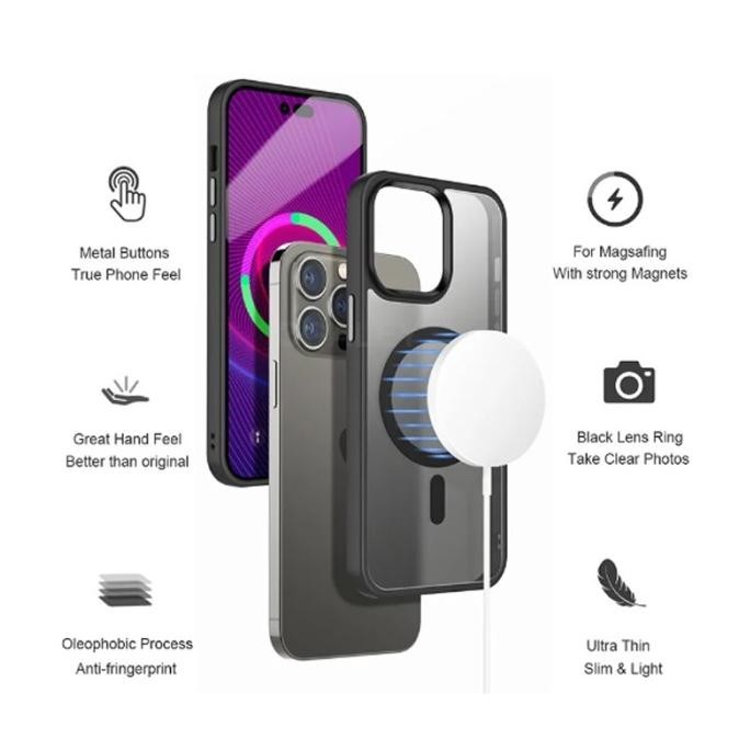 Casing Magsafe Iphone 11 12 13 14 Pro Max Softcase Space Anti Kuning