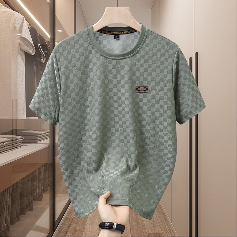 Thin Breathable Mesh Short Sleeve MenTShirt Ice Silk Cool Feeling