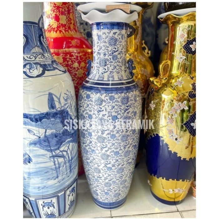 Gra Pajangan Hias Guci Biru Putih Besar Guci Sudut Keramik Import