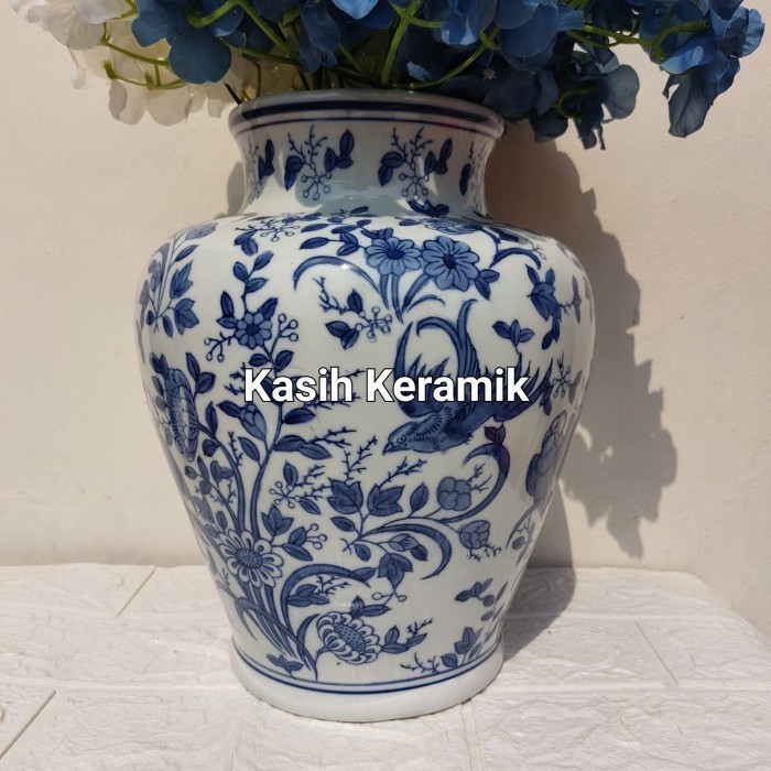 Gra ~Jual~ Vas Bunga Keramik Biru Putih/Vas Guci Import Cina ~