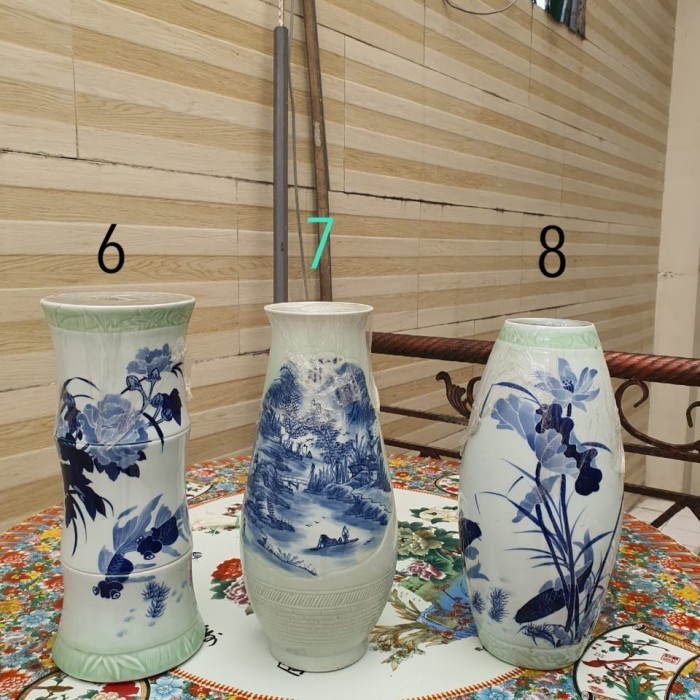 Gra Guci Keramik Import Cina Vas Bunga Pajangan Antik