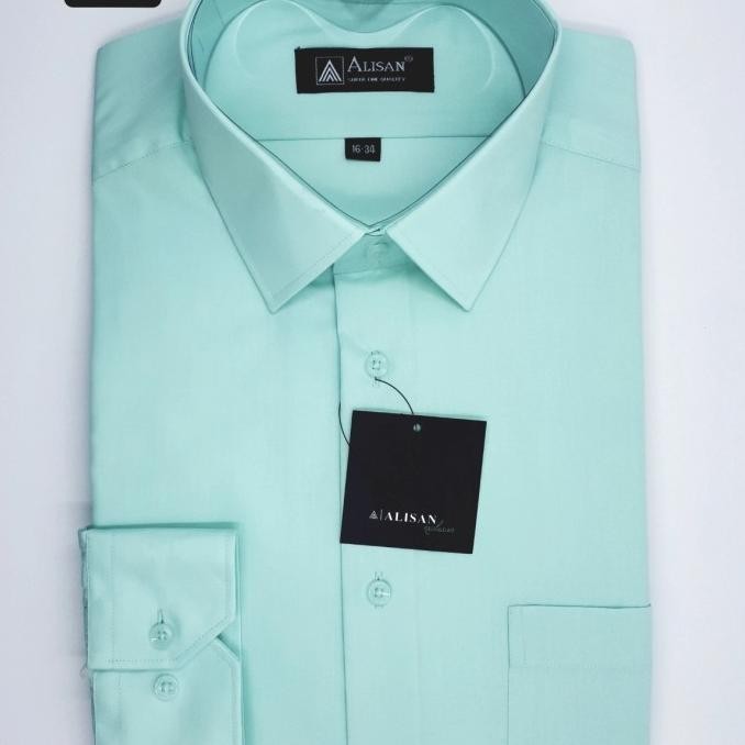 Alisan Kemeja Pria Lengan Panjang Reguler|Aneka Warna| H2 Hijau Mint