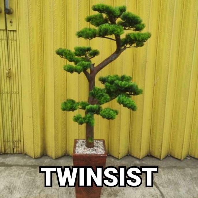 Pohon Bonsai Cemara Plastik Artificial Palsu 110 Cm / Bunga Hias Sudut