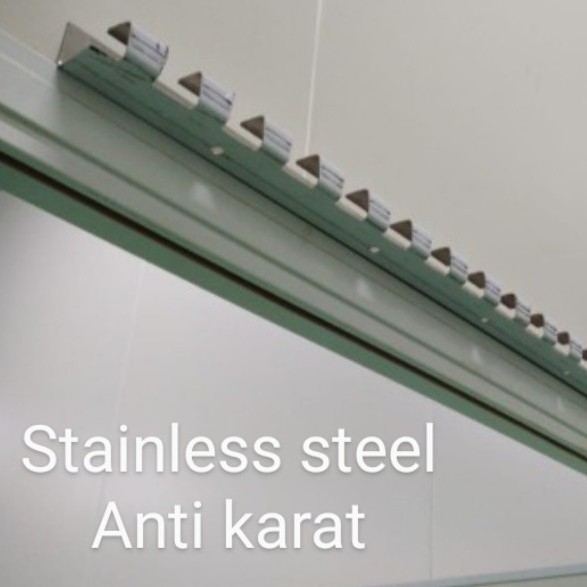 BRACKET SS GANTUNGAN TIRAI PVC STRIP CURTAIN BREKET HANGER REL STENLIS