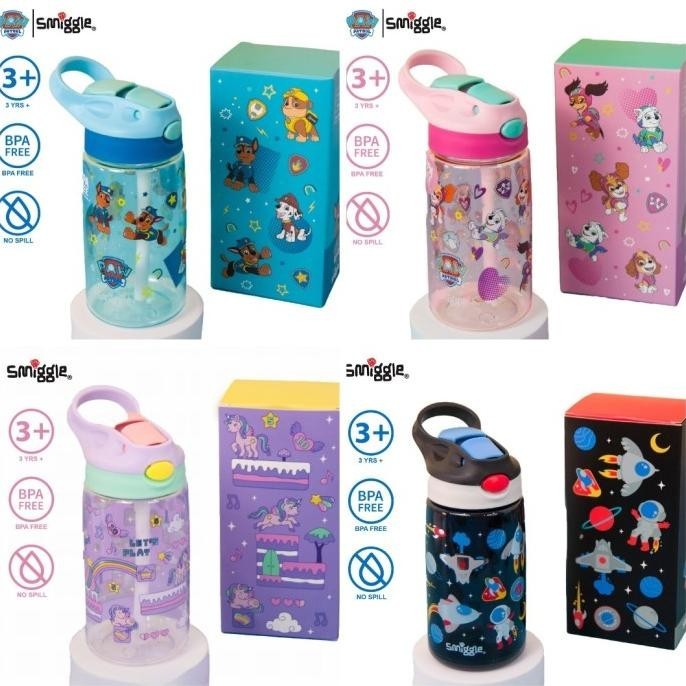 Smiggle Botol Minum junior Paw Patrol, Unicorn, Astronot/Kado/Ori
