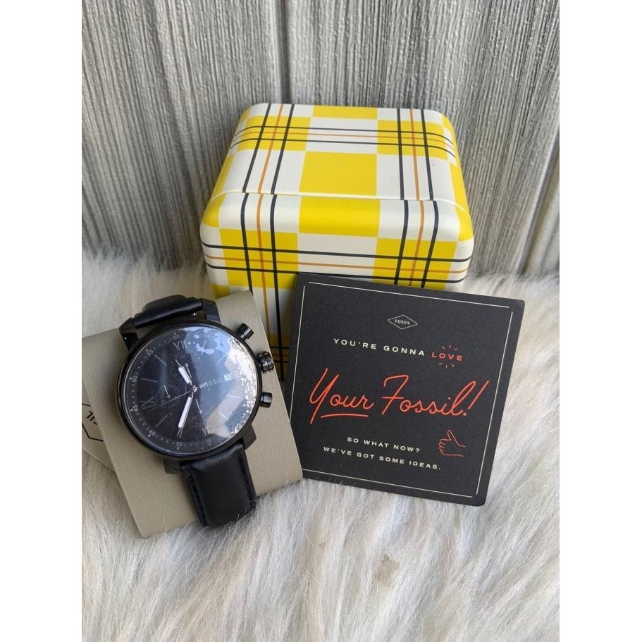 [Garansi] Jam Branded Bq1703 Rhett Chronograph Black Leather Watch