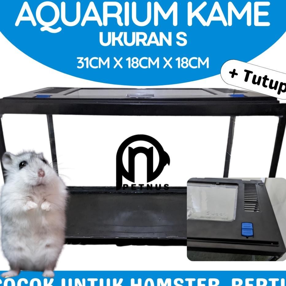 Aquarium Nikita Dek S + Tutup - Aquarium/Terrarium Reptil/Hamster/Ikan Kokoh Dan