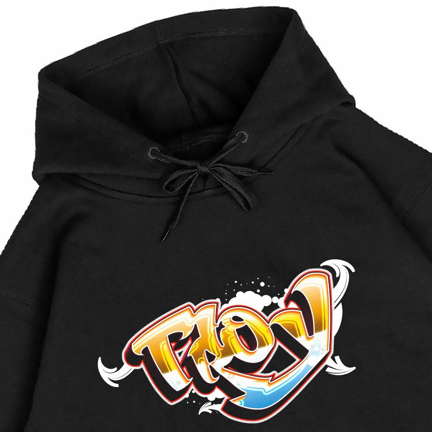 Troy Company Hoodie Black Cloude Orange - Jaket Hoodie Hitam KH 2523
