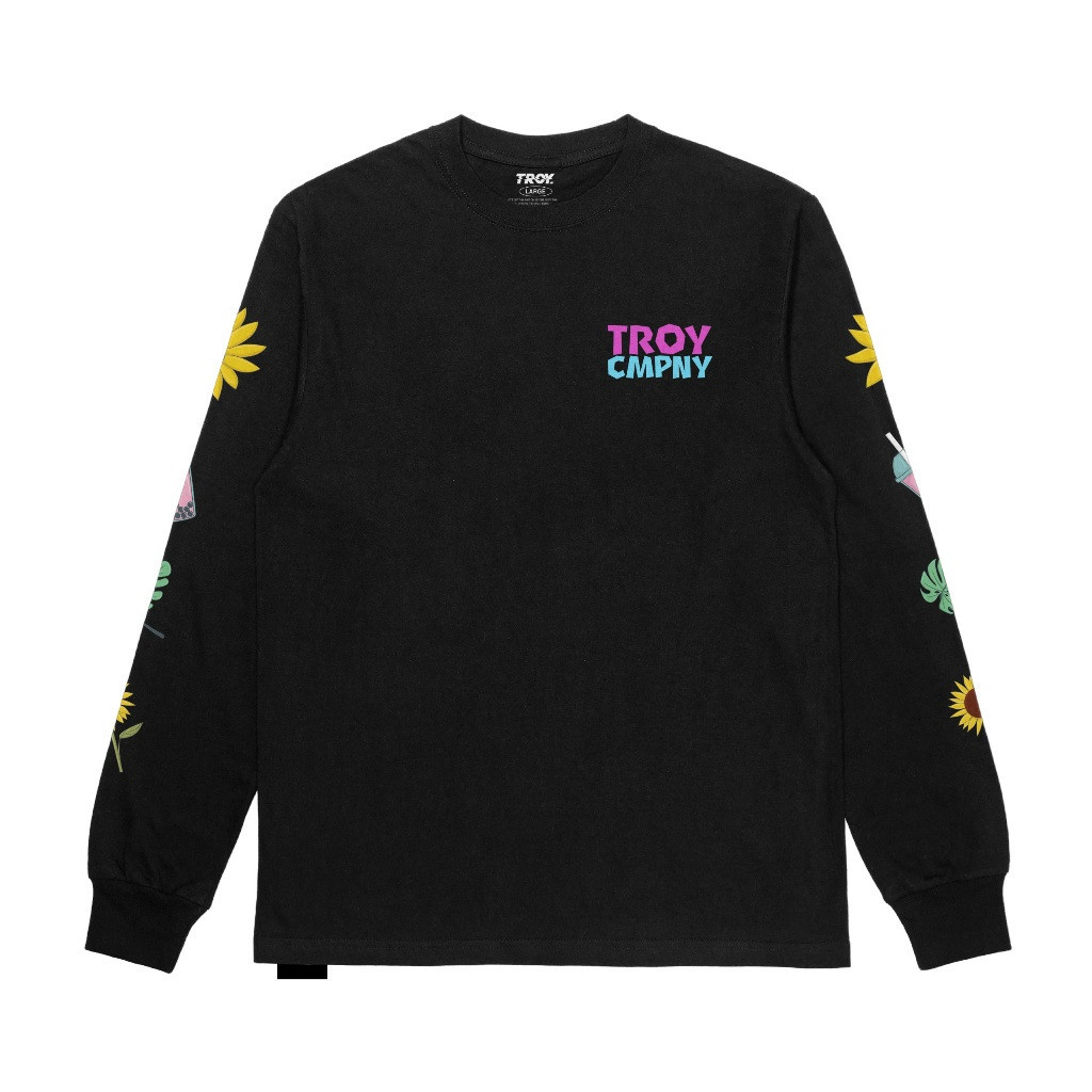 Troy Company Longsleeve Tshirt Black Summer Vibes - Kaos Lengan Panjang Hitam LS 2438