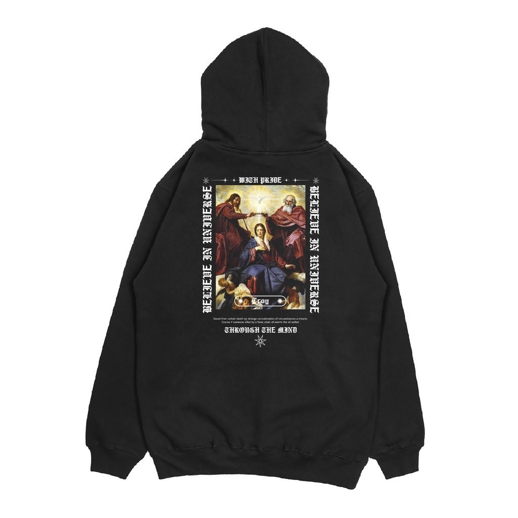 Troy Company Hoodie Pullover Black Queen Of Heaven - Sweater Hoodie Pria Hitam KH 2285