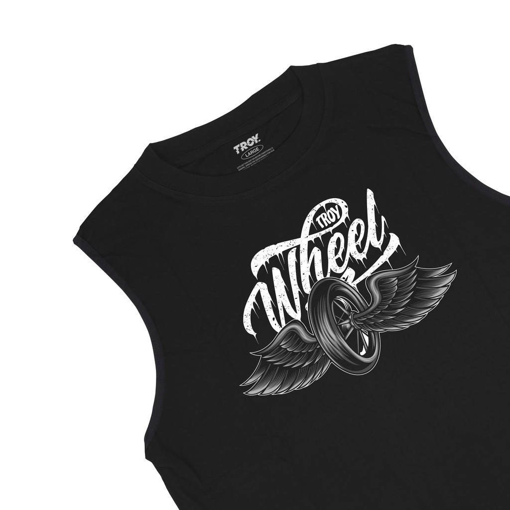 Troy Company Tshirt Singlet Black Whinged Whell - Kaos Pria Tanpa Lengan Hitam TS 2298
