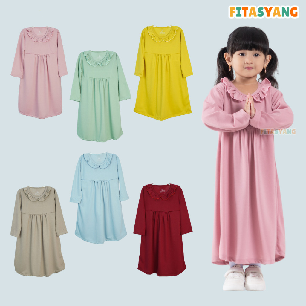 [Bahan halus dan Nyaman] [FITASYANG] GAMIS ANAK 2-8 TAHUN - MOTIF POLOS