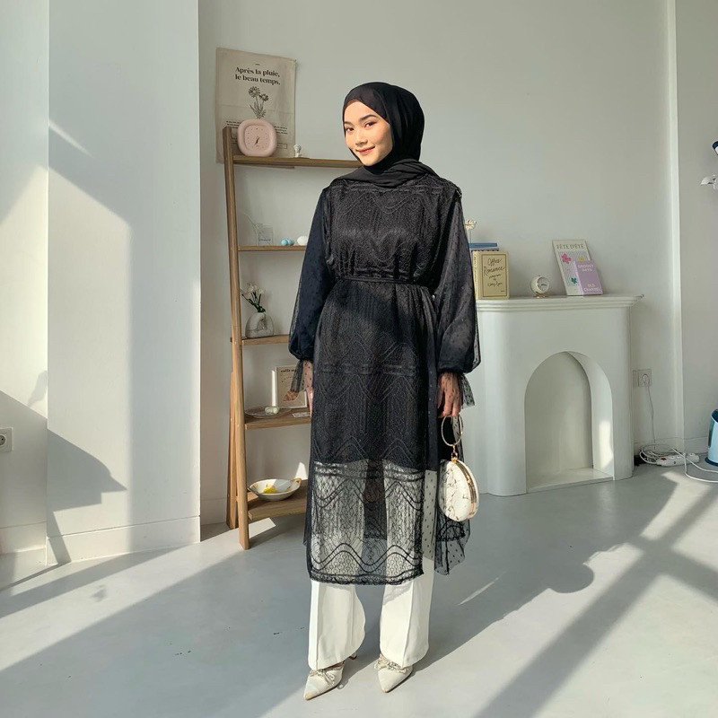 [Bahan halus dan Nyaman] HAVA Outer Tunik / Outer Tile dot by DEZHAF