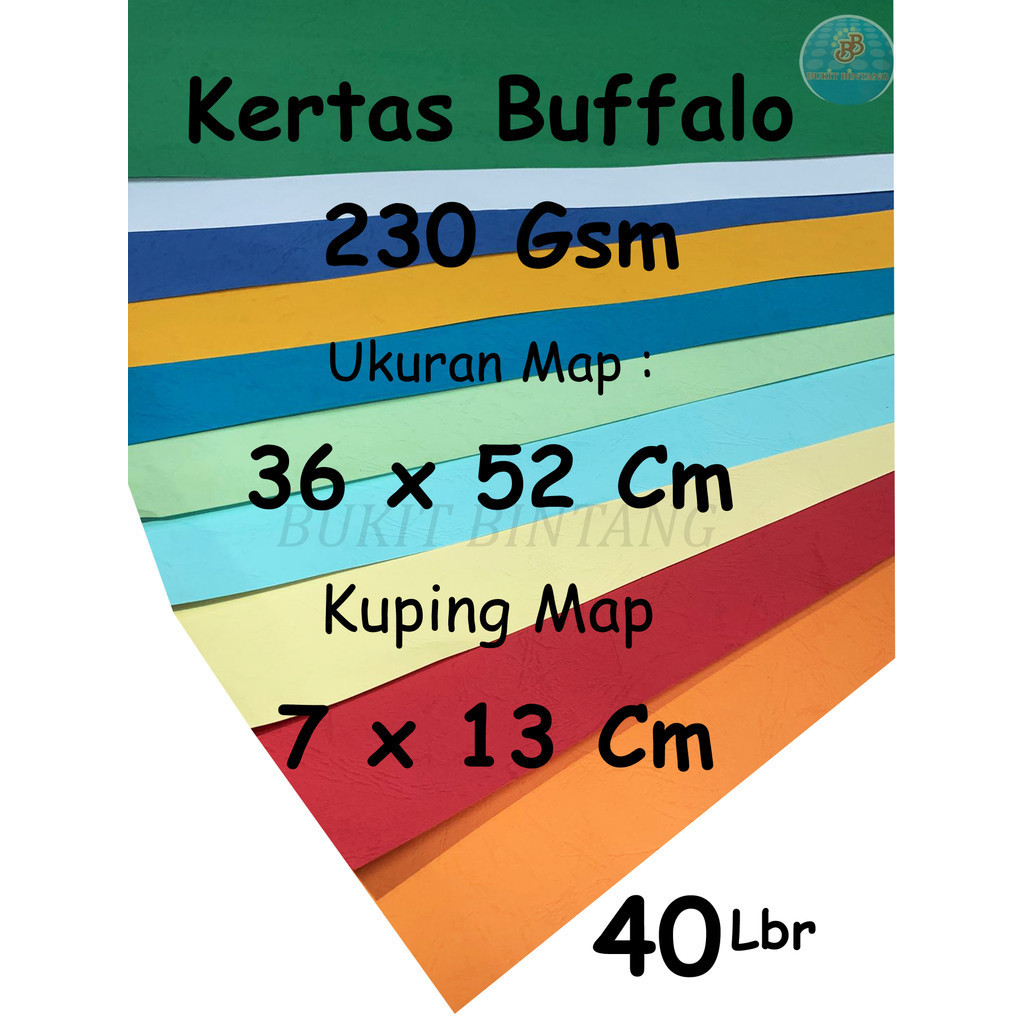 

Kertas Buffalo PINDO 230 Gsm Uk 36 x 52 Cm , Isi 40 Lembar