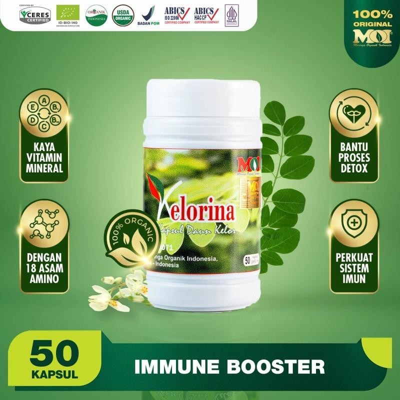 

KELORINA - Kapsul Ekstrak Daun Kelor Organik Bebas Gluten Detoks Suplemen