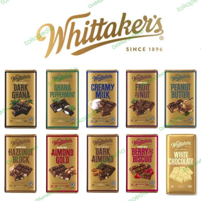 

Ready Coklat Whittakers Dark Ghana Milk Nut Almond Hazelnut Chocolate Import