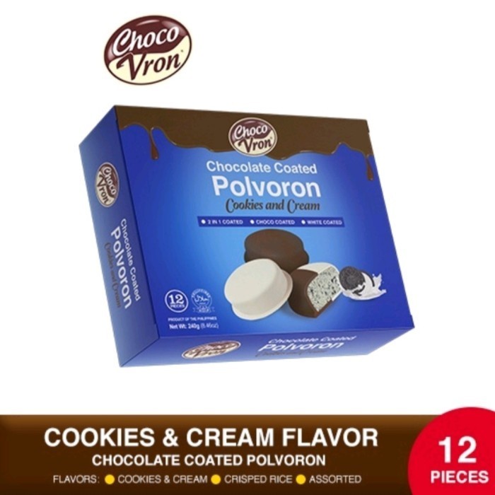 

Ready Chocovron Cookies & Cream Chocolate Coated Polvoron by 12 Choco Vron