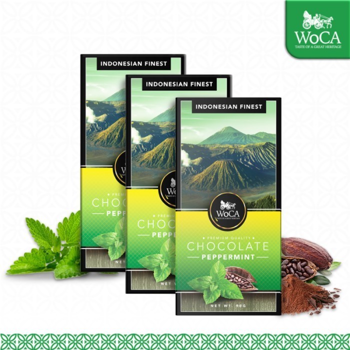 

Ready WoCA Premium Chocolate 3 x 90g Bars - Cokelat Batang Rasa Mint