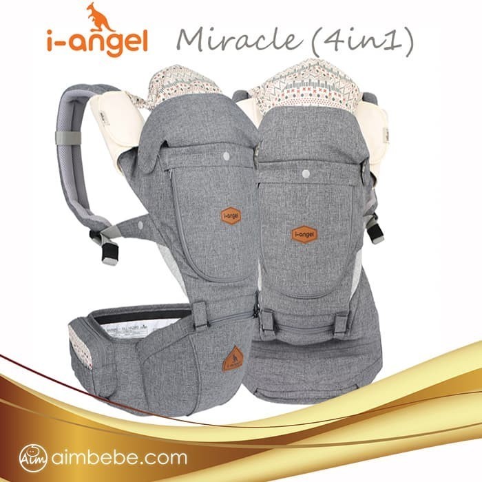 Gendongan Ian MIRACLE Hipseat & baby r 4 in1 Melange Gray