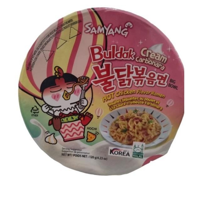 

Samyang Cream Carbonara Buldak Hot Chien Ramen Cup Bowl E Instan